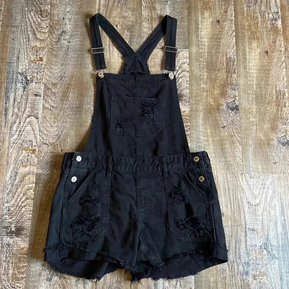 Hollister | Low -Rise Short Jean Overalls